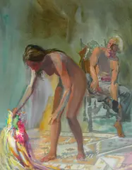 Donald Putnam, Bordello, watercolor and gouache on paper