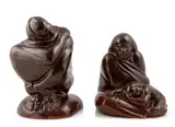 Donal Hord, Mother and Child; Spring Stirring (2), both initialed 'DH' and marked with an Iron Mountain Stoneware factory mark; first numbered 23; second numbered 24 (on the underside of the base)