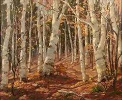 Leo B. Blake, A forest path in autumn, oil on canvas