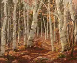 Leo B. Blake, A forest path in autumn, oil on canvas