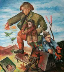 Steven Campbell, Is it hunt?, oil on canvas