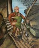 Steven Campbell, Two men between a rookery and a worm