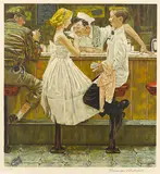 After the Prom by Norman Rockwell, 1978, Lithograph in colors on Arches paper, sold Jun 2013