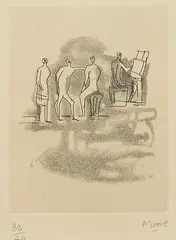 Henry Moore, Concerto (C. 87),, Etching and aquatint on wove paper