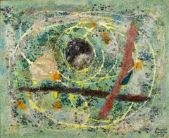 Angelo Barovier, Sole Nero 1, 1960, glass collage on board