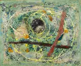 Angelo Barovier, Sole Nero 1, 1960, glass collage on board