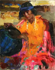 Constantine Cherkas, Taos Indian, oil on canvas