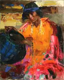 Constantine Cherkas, Taos Indian, oil on canvas