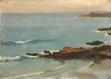 Panos Terlemezyan, California coastal view, 1926, oil on canvas affixed to board
