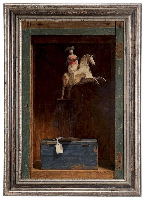 David Brega, Charge, 1986, oil on masonite