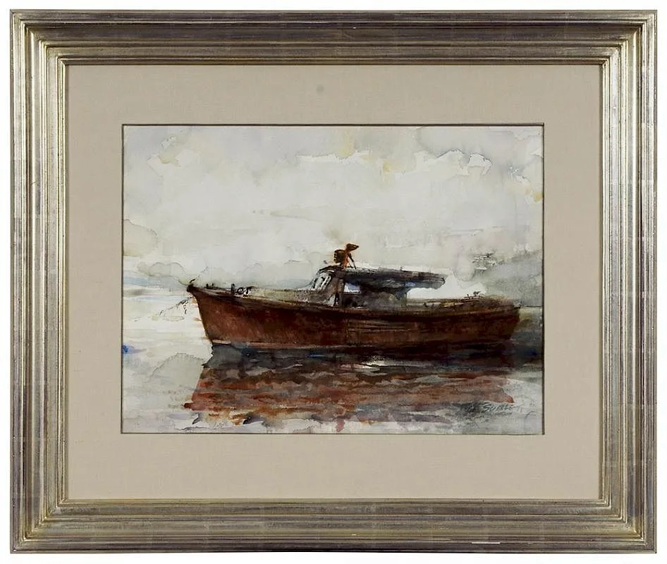 Carl C. Sublett, Fishing Boat, watercolor on paper