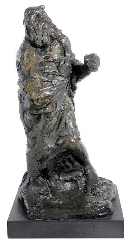 Stanley Bleifeld, Jacob, 1963, patinated bronze on slate base