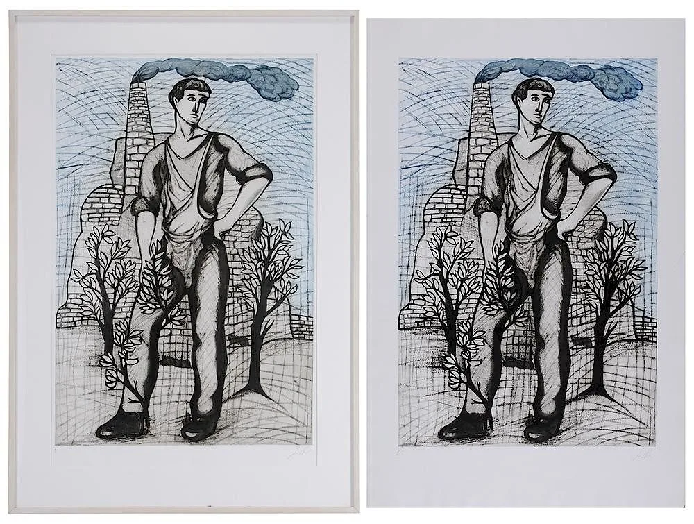 Factory Worker by Sandro Chia, 1990, etching and aquatint on paper, sold May 2017