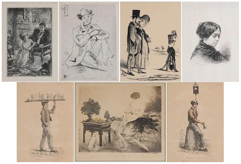 Seven Figural Prints, John Sloan (New York, etching on paper