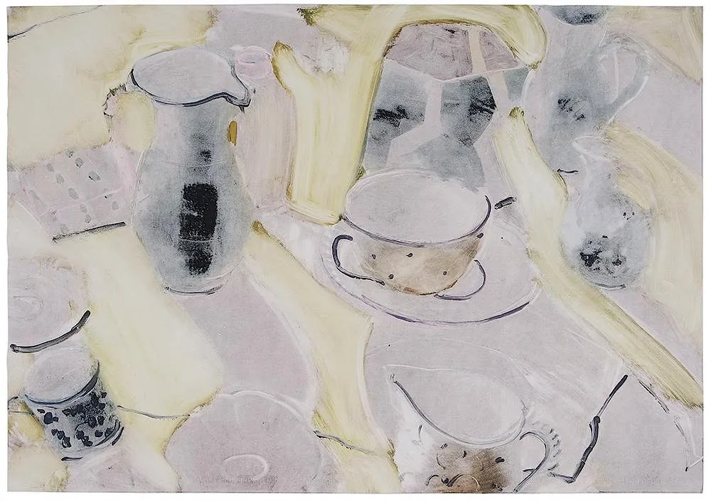 Joel Janowitz, Untitled (Cups and Jugs), 1988, monotype on paper