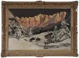 Alois Arnegger, Snowy Alpine Landscape at Dusk