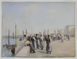 William Edward Norton, Brittany, Figures on a Quay