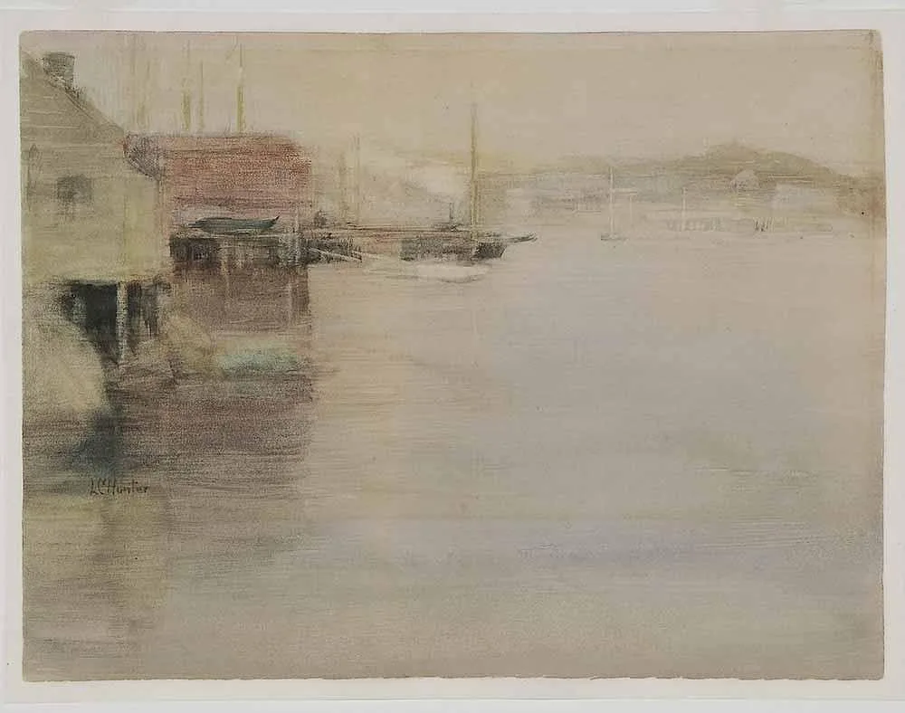 Harbor by Lizbeth Clifton Hunter, watercolor on paper, sold Mar 2017