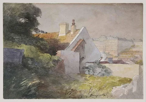 Gyula Háry, Budapest, watercolor over pencil on paper