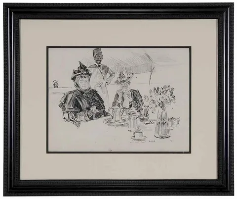 Tea by Charles Dana Gibson, ink over pencil on paper, offered Mar 2017