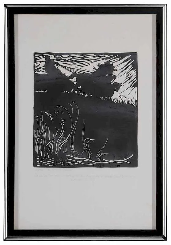 Wharton H. Esherick, March-The Maunre Spreader, special edition commemorating the founding of the Wharton Esherick Museum September 30, 1972, woodblock on paper