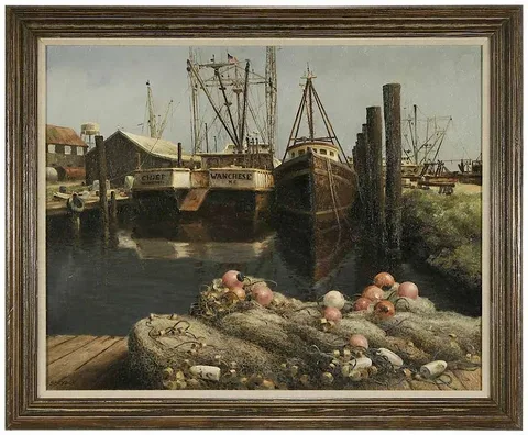 John Carter Shryock, North Carolina Shrimp Boats, oil on canvas