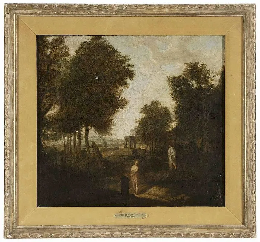 Figures in a Classical Landscape by Richard Wilson, oil on canvas, sold Mar 2017
