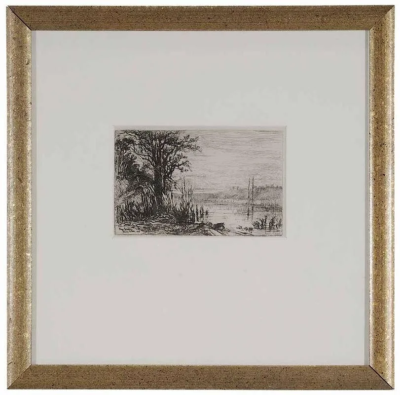 Riverscape by Eliza Pratt Greatorex, 1880, etching on paper, offered Mar 2017