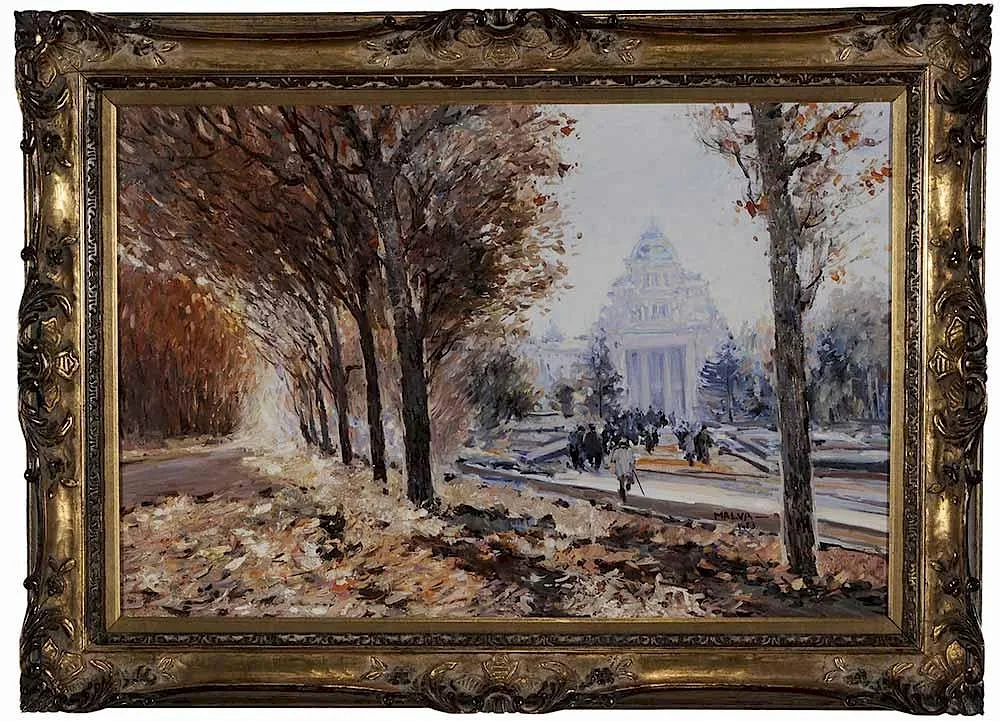 Architectural View by George Malva, oil on canvas, sold Mar 2017