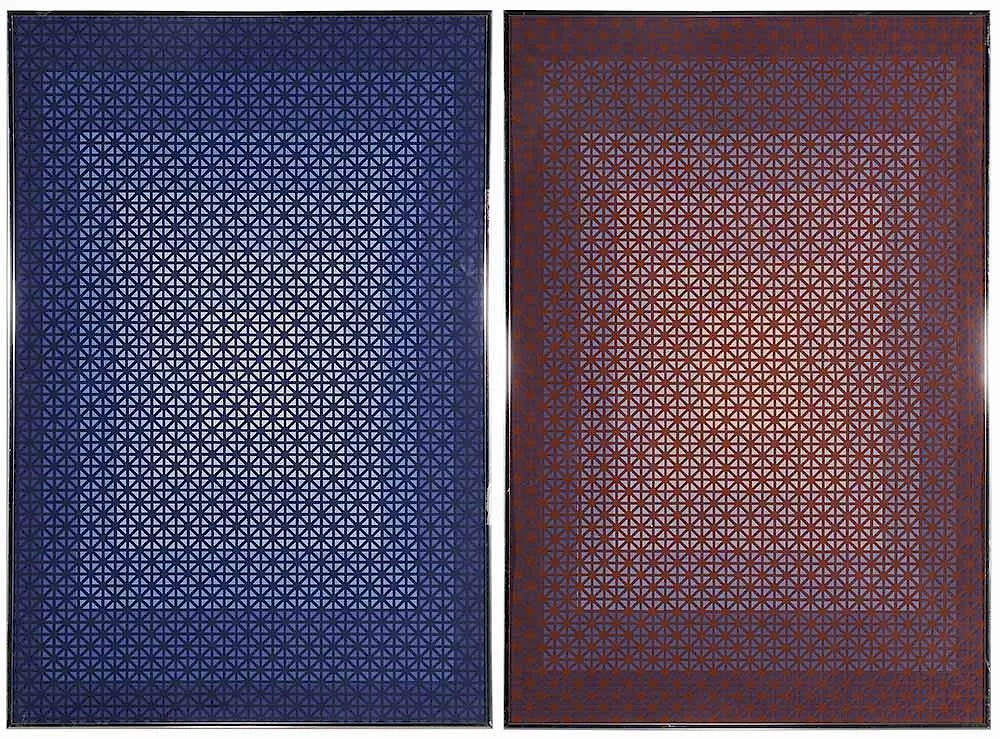 Mitchell Friedman, Two untitled, both signed "Mitchell Friedman '73, A/P, silk screens on paper