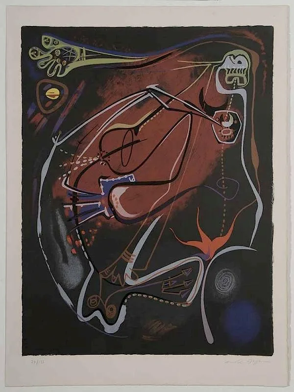 André Daffon, Untitled, color lithograph on paper