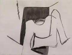 Frank Phelan, Tenor Sax, Charcoal and wash