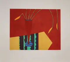 Jane O'Malley, Red Vase, Carborundrum