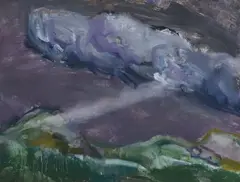 Barrie Cooke, Godbeams, Catlins, 2004, Oil on canvas panel
