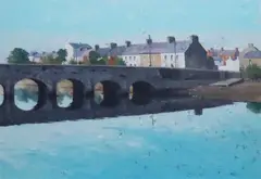 Brett McEntagart, HOUSE by THE BRIDGE, WICKLOW TOWN, Oil on panel