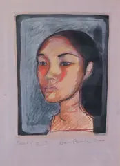 Brian Bourke, Portrait Of The Artist's Adopted Grand Daughter, Gouache and pastel