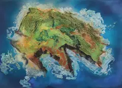 Jennifer Kingston, Lambay Island, Mixed media
