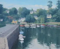 Brett McEntagart, Le Port, Pont D'Aven, Brittany, Oil on board