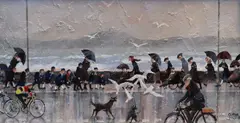 Cupar Pilson, Youth Meet Experience On Holywood Promenade, Acrylic mixed media on board