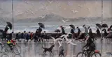 Cupar Pilson, Youth Meet Experience On Holywood Promenade, Acrylic mixed media on board