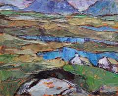 Anna Kostenko, Cottages After Rain - Ireland, Oil on canvas