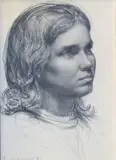 Niccolo d'Ardia Caracciolo, Portrait Of Anna, Pencil