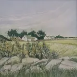 Helen Kerr, Across The Fields, Batik/embroidery