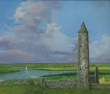 John Ryan, Clonmacnoise, County Offaly, Oil on board