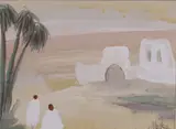 Mediterrainian Scene by Markey Robinson, Gouache on board, sold Feb 2026