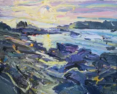 Brian MacMahon, Seascape, Oil on canvas