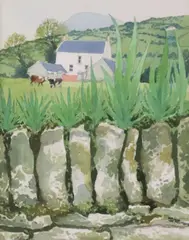 James MacIntyre, CATTLE GRAZING by THE FARM, Watercolour