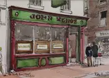 Pete Hogan, On South Anne Street Dublin, Watercolour and ink