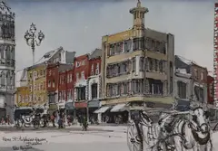 Pete Hogan, From St. Stephens Green, Dublin, Watercolour and ink