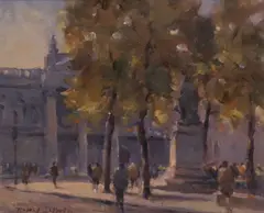 Tony Lynch, College Green, Dublin, Oil on board